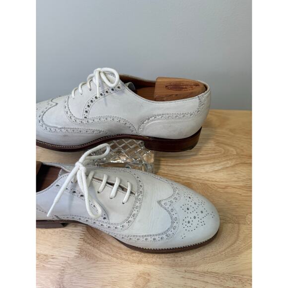 Stuart\'s Choice Made in England White Leather Brogue Dress Shoes Size 8.5. JL main image 12
